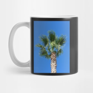 Close up of a Single Palm Tree with Blue Sky Mug